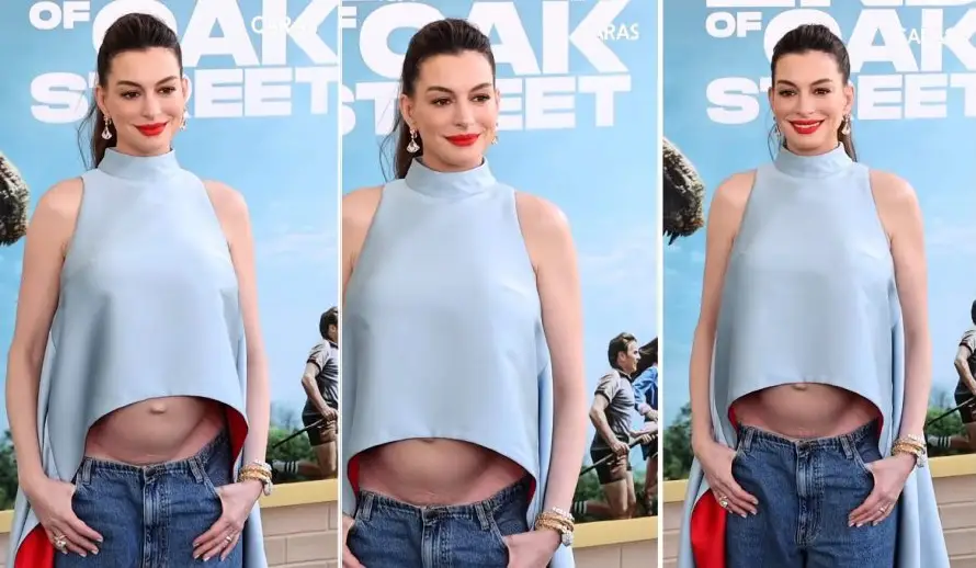 Anne Hathaway dejó al descubierto su embarazo y sus ¿cicatrices de cesárea?