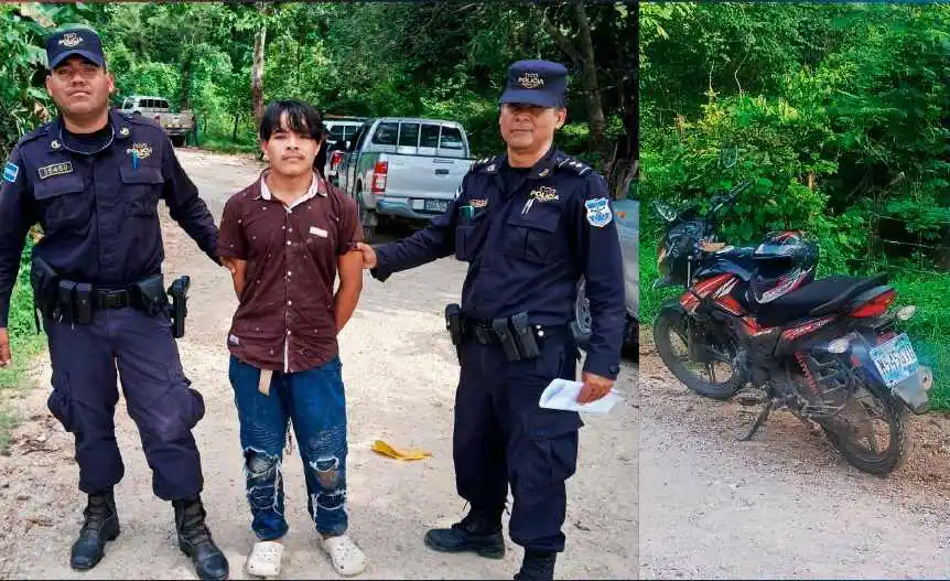 Detienen a joven por hurtar motocicleta en La Reina, Chalatenango