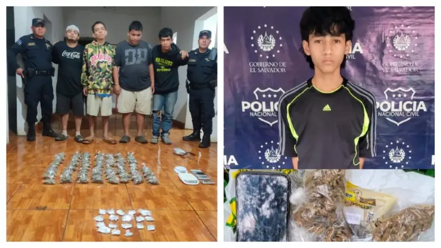 PNC captura a cinco jóvenes señalados de portar drogas en Sonsonate y La Libertad