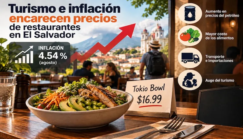 ¿Una ensalada a $16.99? ¿Por qué es tan caro comer en restaurantes en El Salvador?