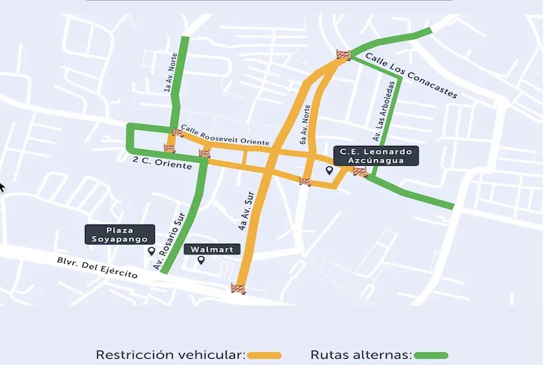 Restringen circulación en Soyapango por trabajos de reordenamiento