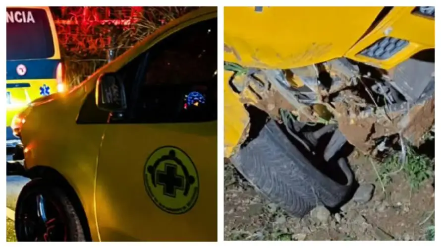 Ambulancia de Comandos de Salvamento se accidenta y deja dos socorristas lesionados tras atender otra emergencia en Sonsonate