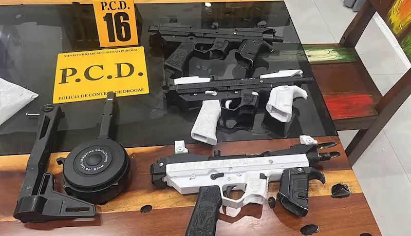 Alarma en Costa Rica hallazgo de armas impresas en 3D durante operativo antidrogas