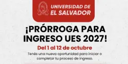 La UES prolonga hasta el 12 de octubre periodo para solicitar nuevo ingreso en 2027